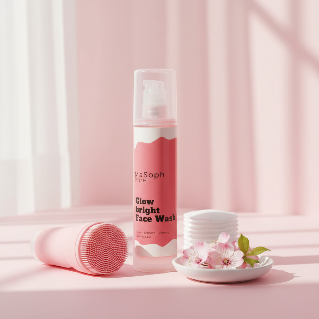 Glow Bright Face Wash on glowing vanity