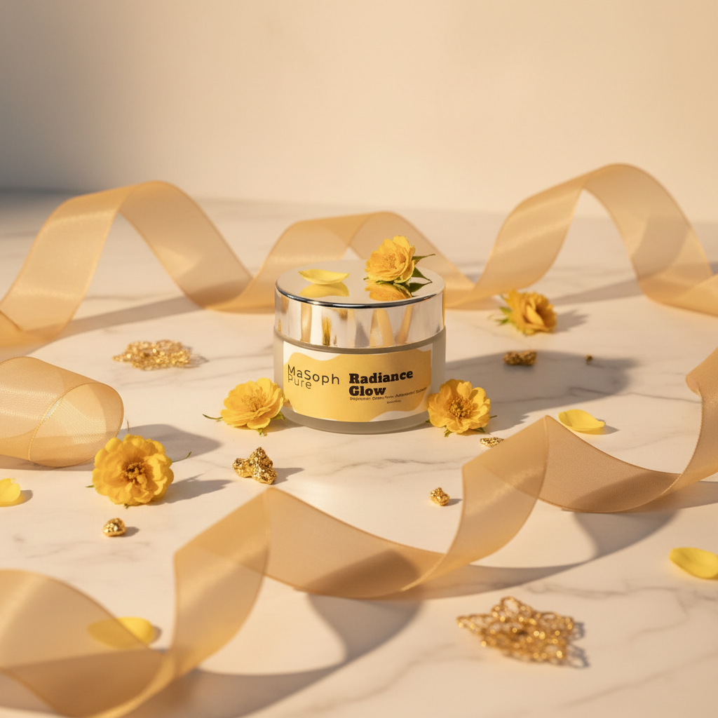 Radiance Glow with golden silk and flowers